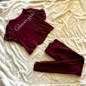 Burgundy Bundle! Joy Lab leggings (S) paired with “Gilmore Girls” crop top (S/M)